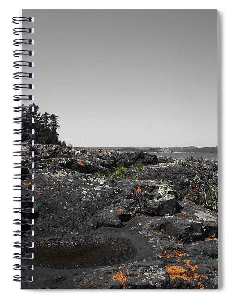 Landscape Spiral Notebook featuring the photograph Spotted Rocks by Dylan Punke