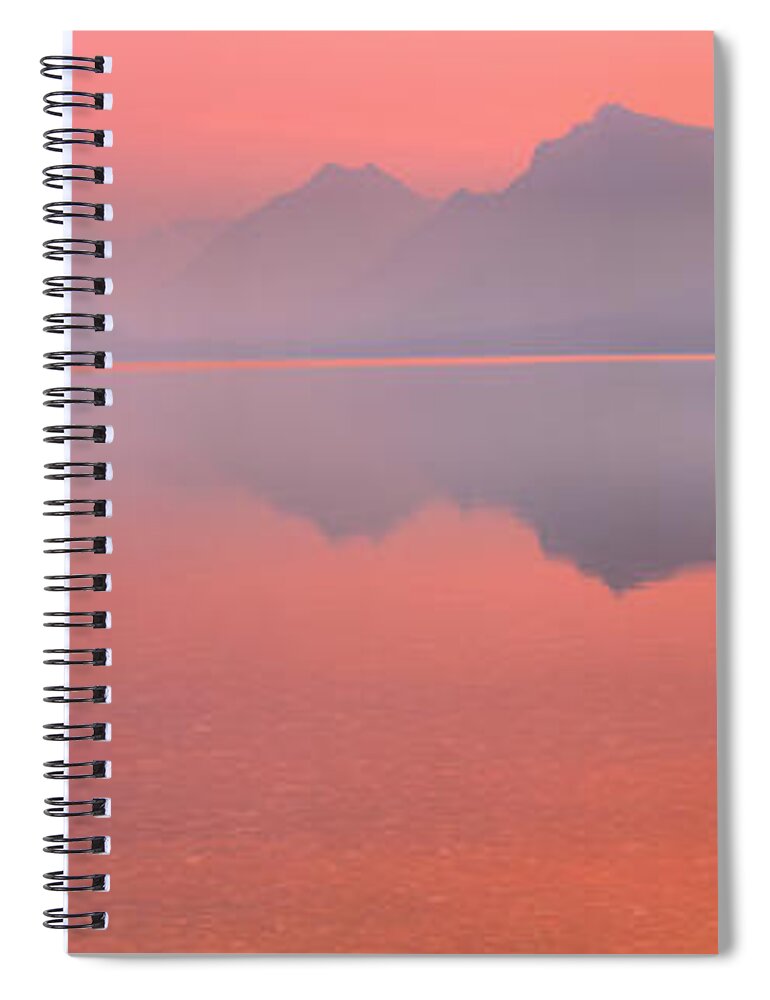 Lake Mcdonald Spiral Notebook featuring the photograph Sprague Fire Smokey Reflections by Adam Jewell