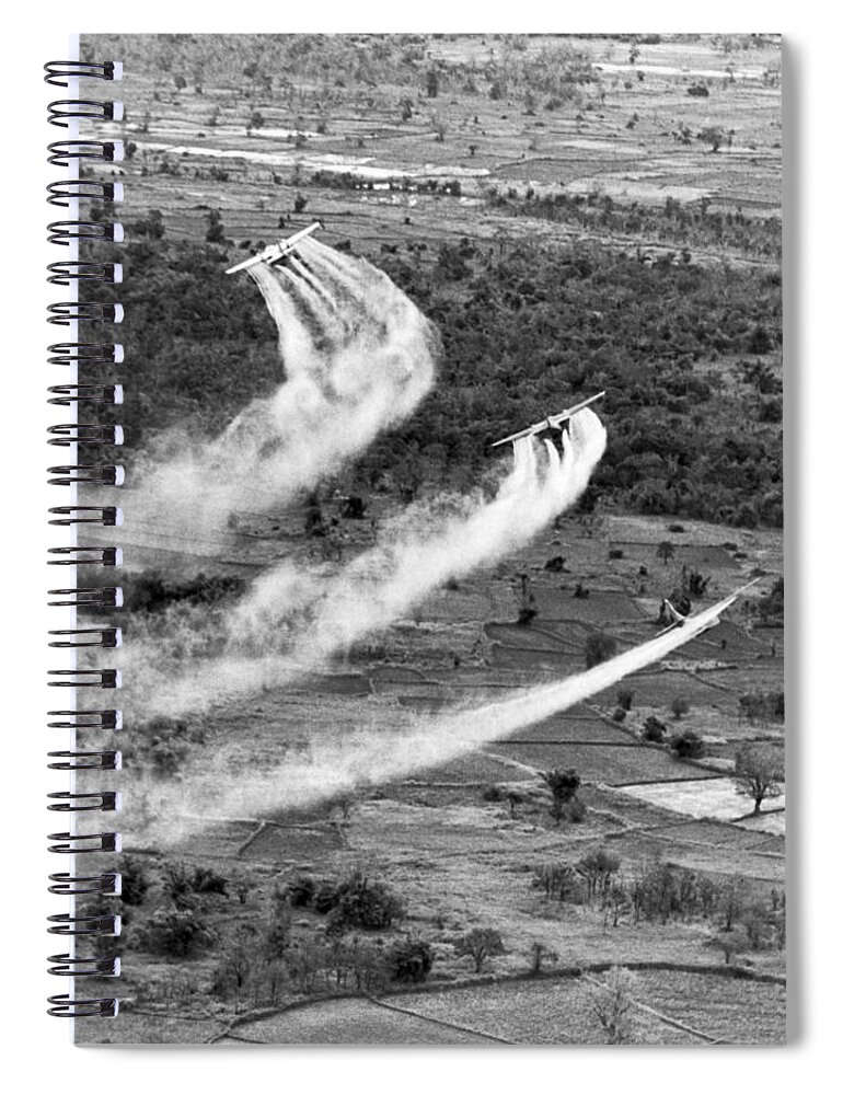 1960s Spiral Notebook featuring the photograph Spraying Agent Orange by Underwood Archives