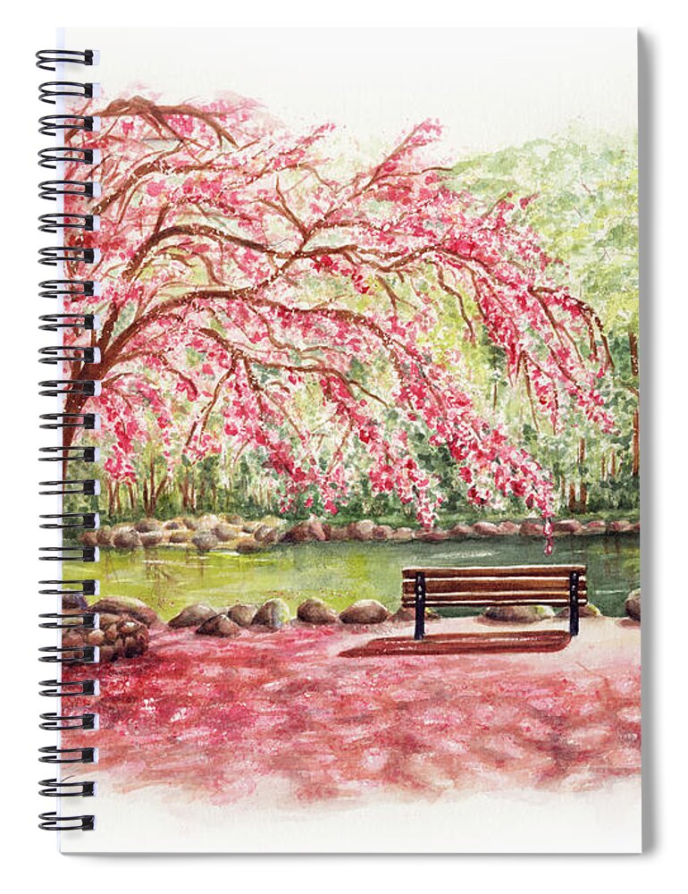 Lithia Park Spiral Notebook featuring the painting Spring at Lithia Park by Lori Taylor