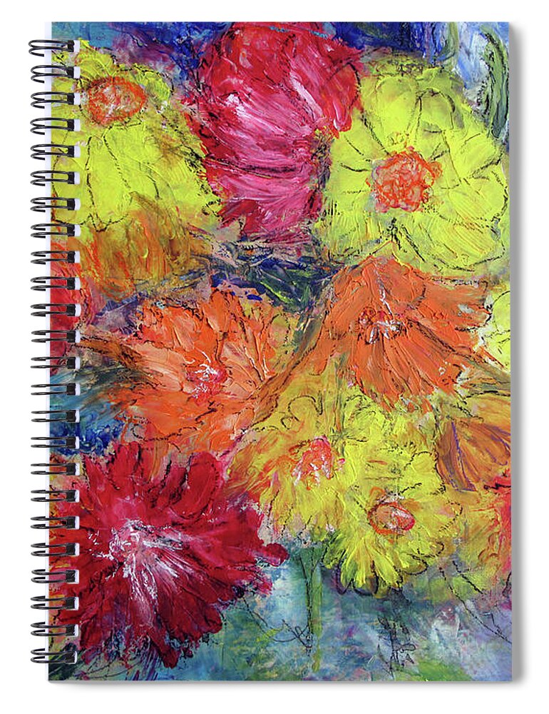 Oil Spiral Notebook featuring the painting Spring Bunch by Christine Chin-Fook