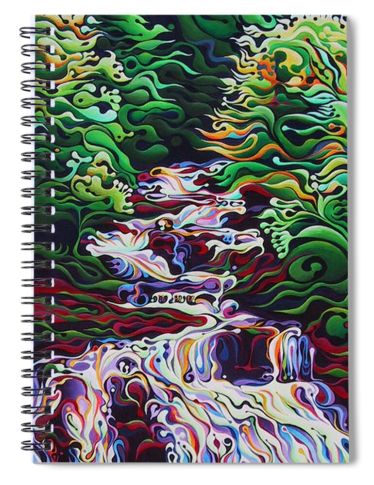 Waterfall Spiral Notebook featuring the painting Spring Cascade by Amy Ferrari