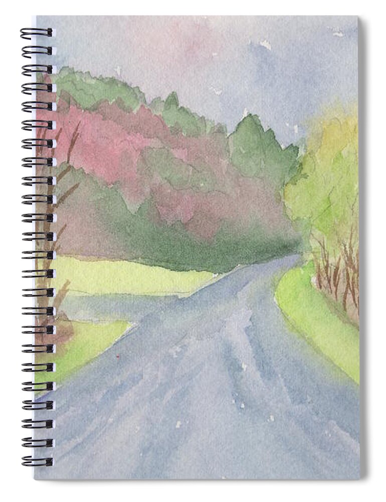 Watercolor Spiral Notebook featuring the painting Spring Colors by Marcy Brennan