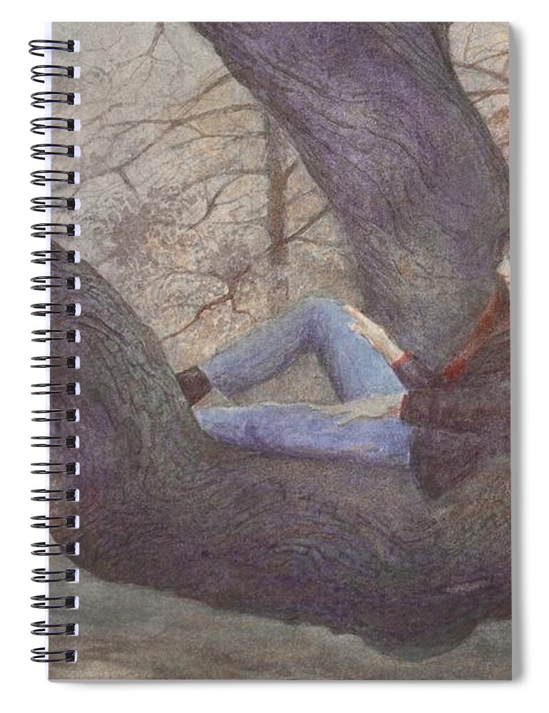 Portrait Spiral Notebook featuring the painting Spring Dreaming by David Ladmore