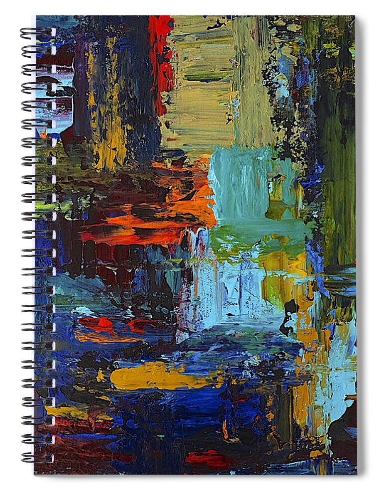 Abstract Spiral Notebook featuring the painting Spring Fever by Dick Bourgault