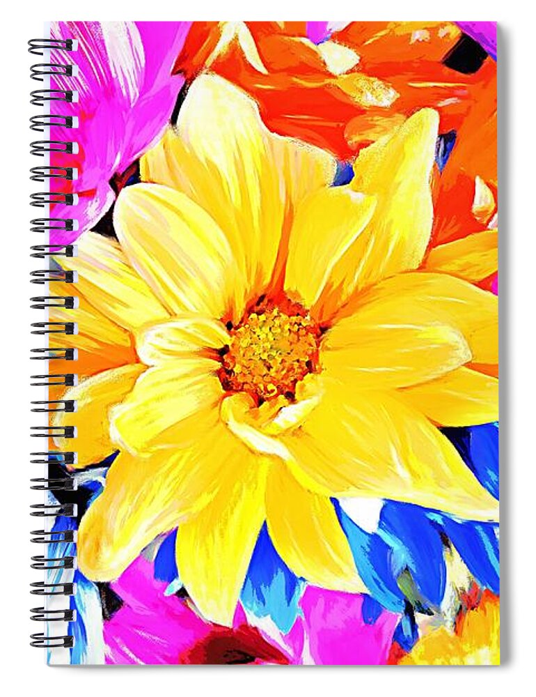 Flowers Spiral Notebook featuring the painting Spring Fling by Tina LeCour