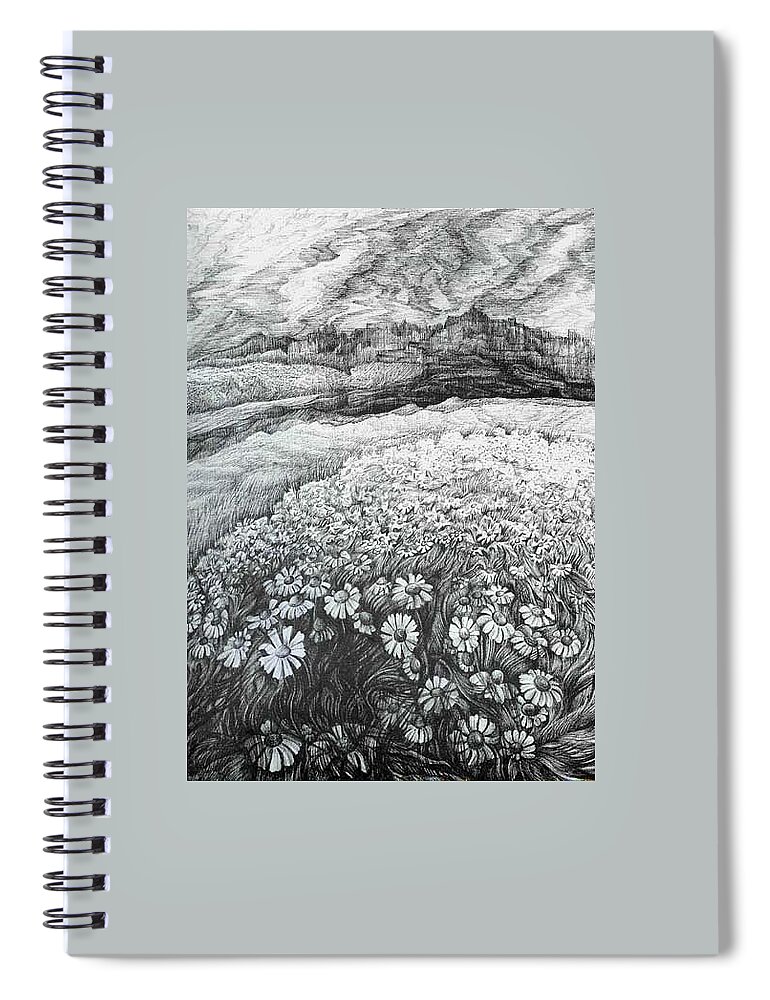 Flower Spiral Notebook featuring the drawing Spring flowers by Anna Duyunova