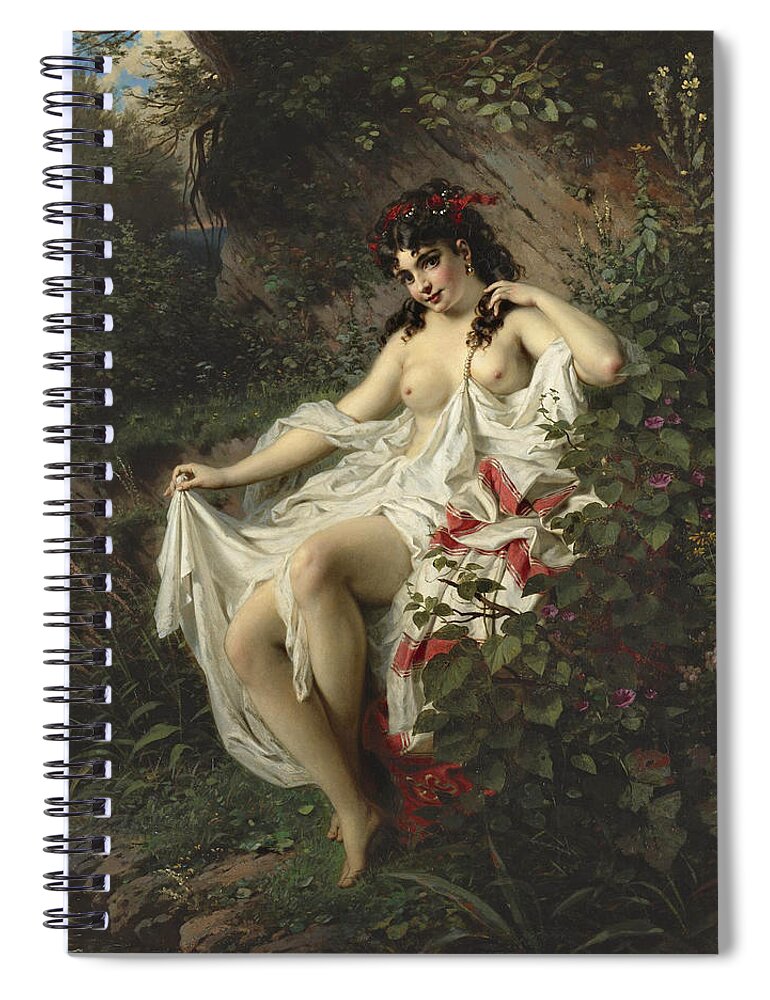 Anton Ebert Spiral Notebook featuring the painting Spring in the Woods by Anton Ebert