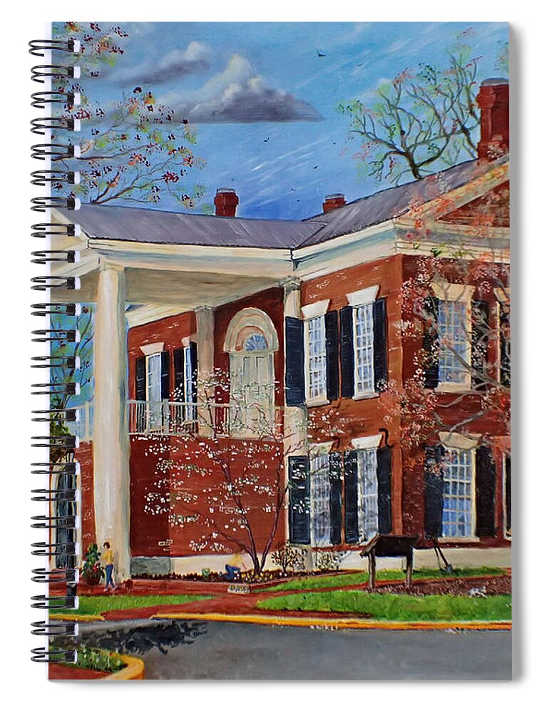 Spring Spiral Notebook featuring the painting Spring Planting at the Dahlonega GOld Museum by Nicole Angell