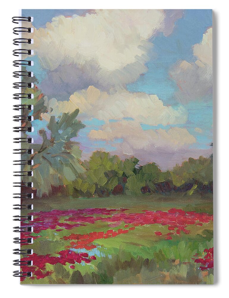 Poppies Spiral Notebook featuring the painting Spring Poppies by Diane McClary