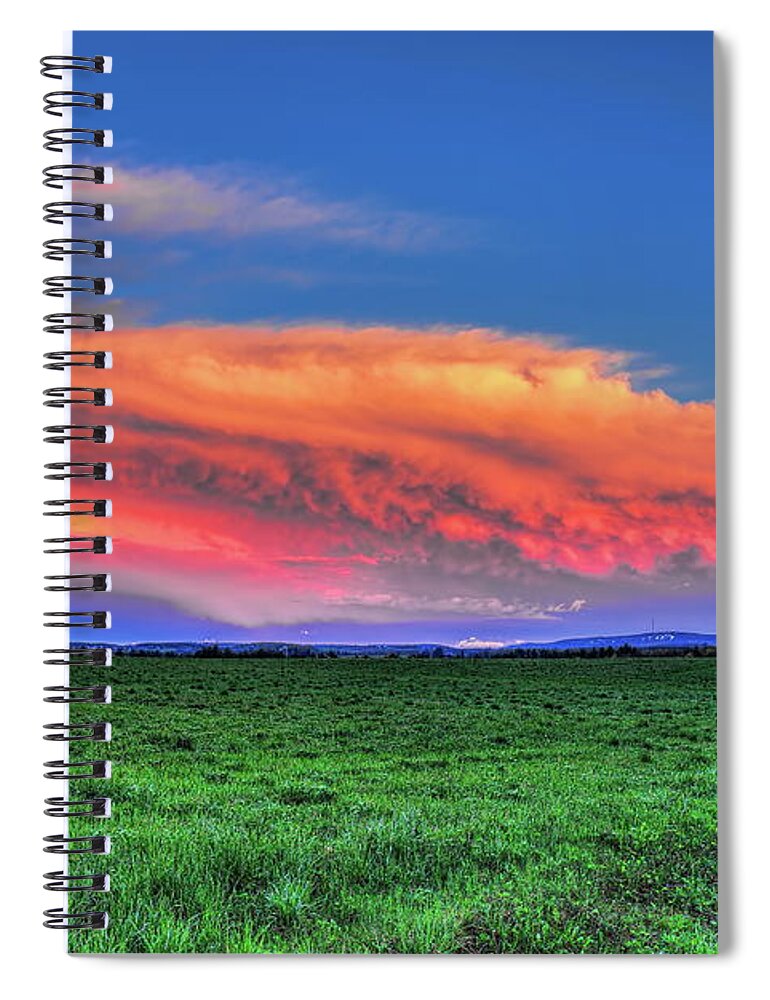 Farmer Spiral Notebook featuring the photograph Spring Storm Over Wausau by Dale Kauzlaric