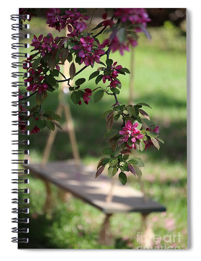 Flower Spiral Notebook featuring the photograph Spring Swing by Susan Herber