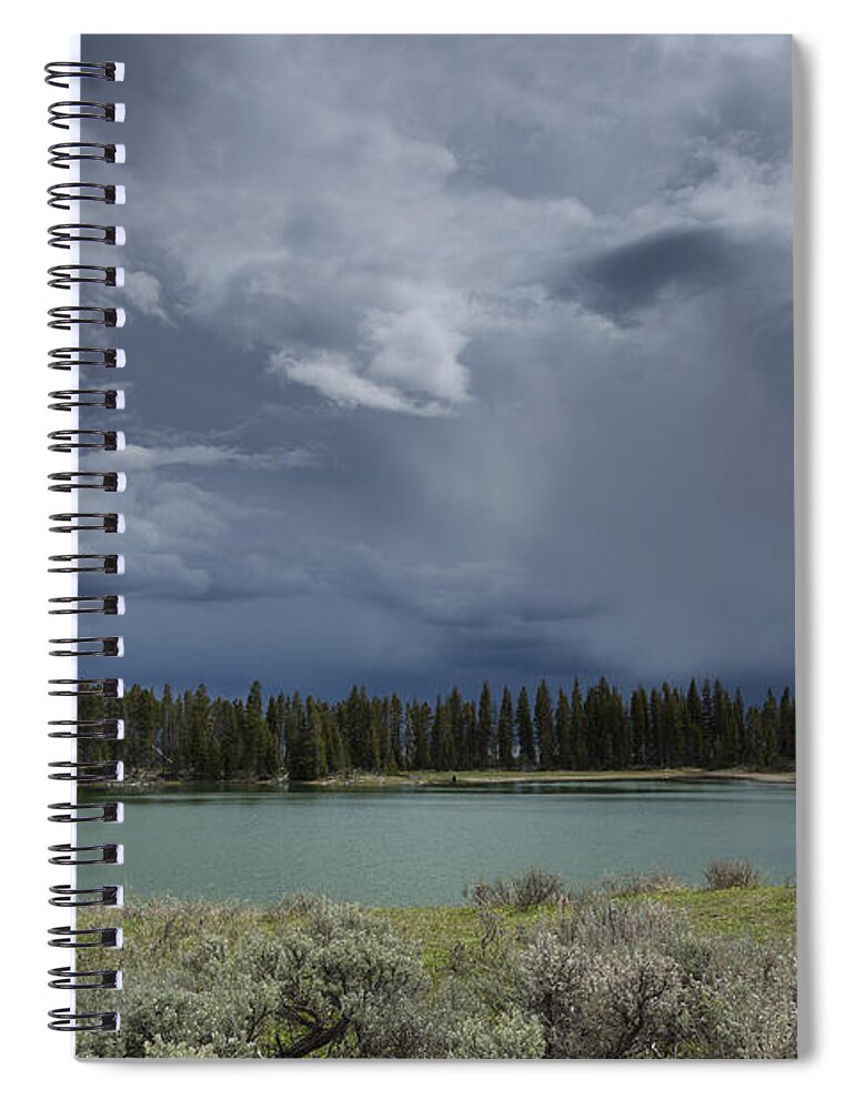 Indian Spiral Notebook featuring the photograph Spring Thunderstorm at Yellowstone by David Watkins