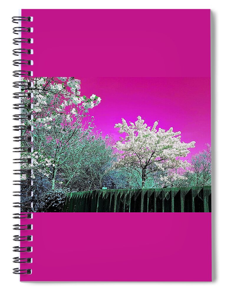  Spiral Notebook featuring the photograph Spring Wonderland In Passion Pink by Rowena Tutty