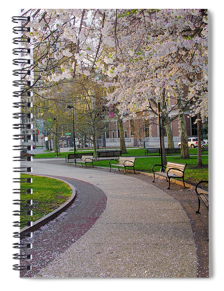 Spring Spiral Notebook featuring the photograph Springtime in Philadelphia by Bill Cannon
