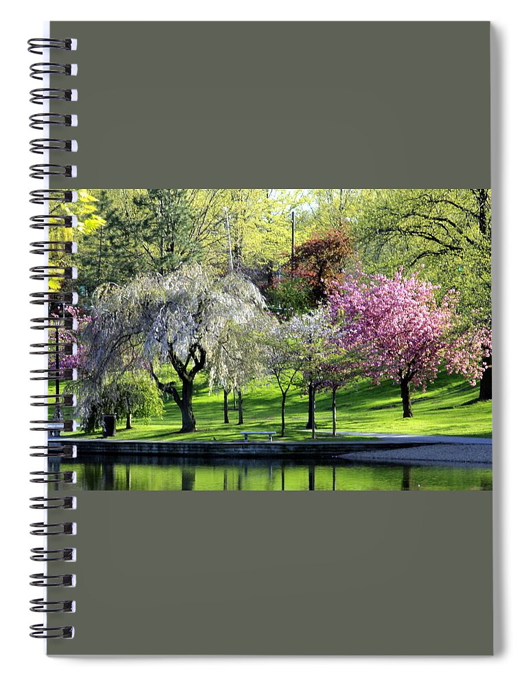 Horizontal Spiral Notebook featuring the photograph Springtime in Wade Park by Valerie Collins