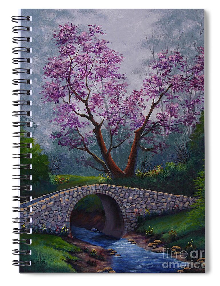 Landscape Spiral Notebook featuring the painting Springtime by Jerry Walker