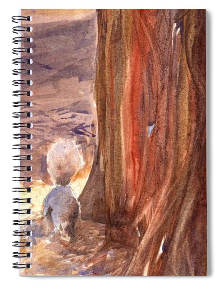 Squirrel Spiral Notebook featuring the painting Squirrel by David Ladmore