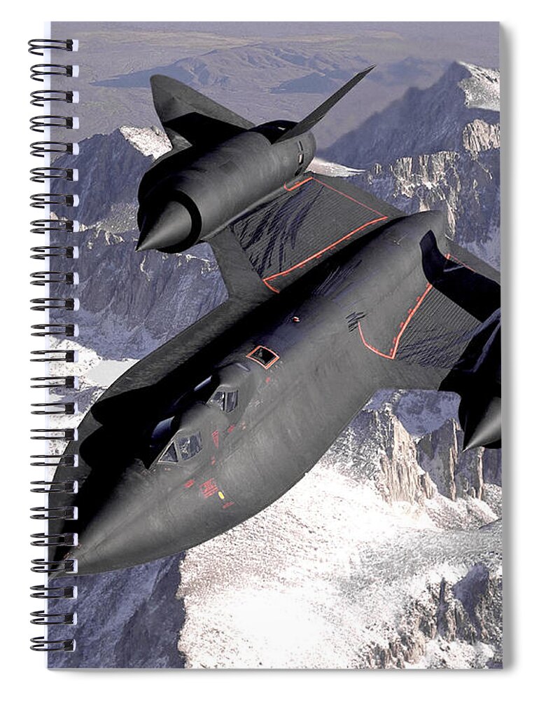 Science Spiral Notebook featuring the photograph SR-71 Blackbird 1990s by NASA Science Source