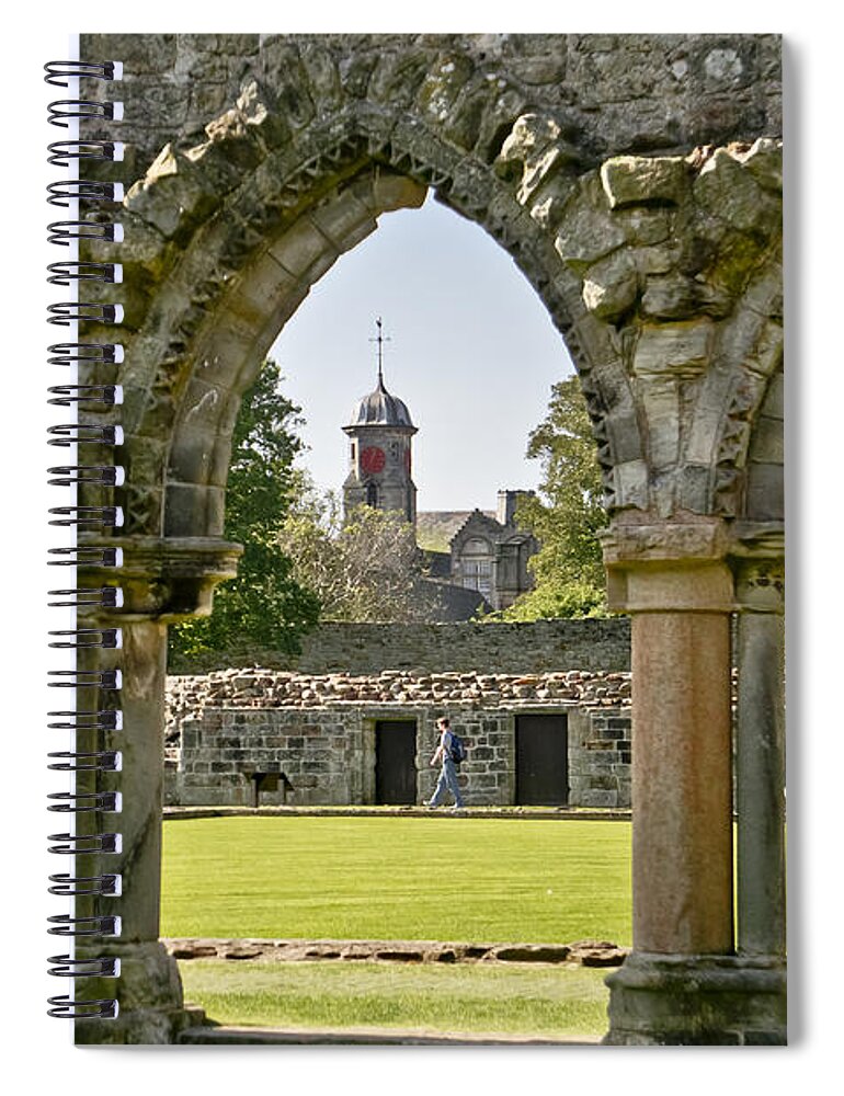 Cloister Spiral Notebook featuring the photograph St. Andrew's Cathedral. Cloister. by Elena Perelman