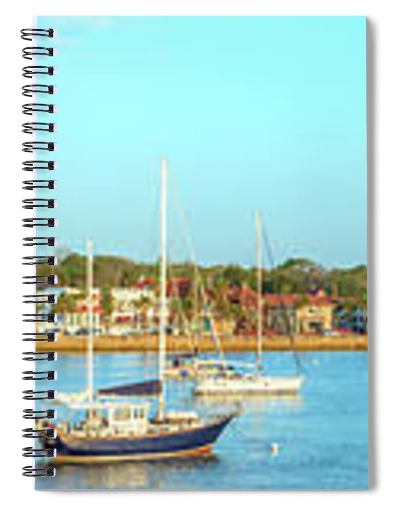 St Augustine Florida Spiral Notebook featuring the photograph St Augustine Panorama by Sebastian Musial