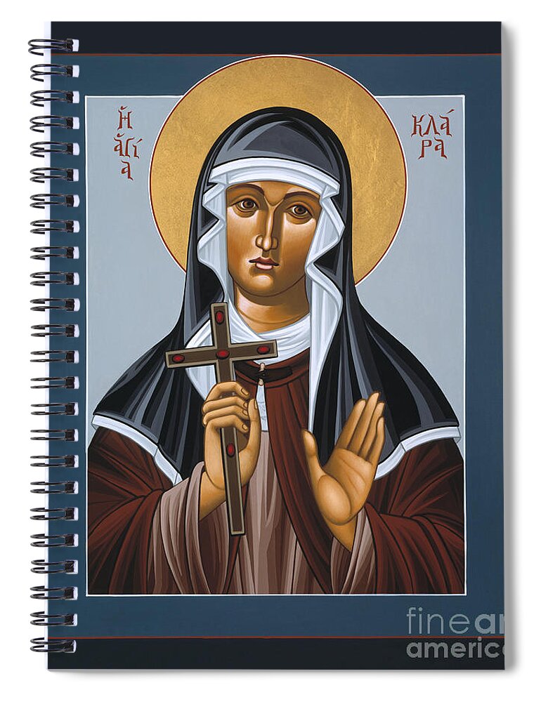 St Clare Holding The Jewelled Cross Spiral Notebook featuring the painting St Clare Holding the Jewelled Cross 041 by William Hart McNichols