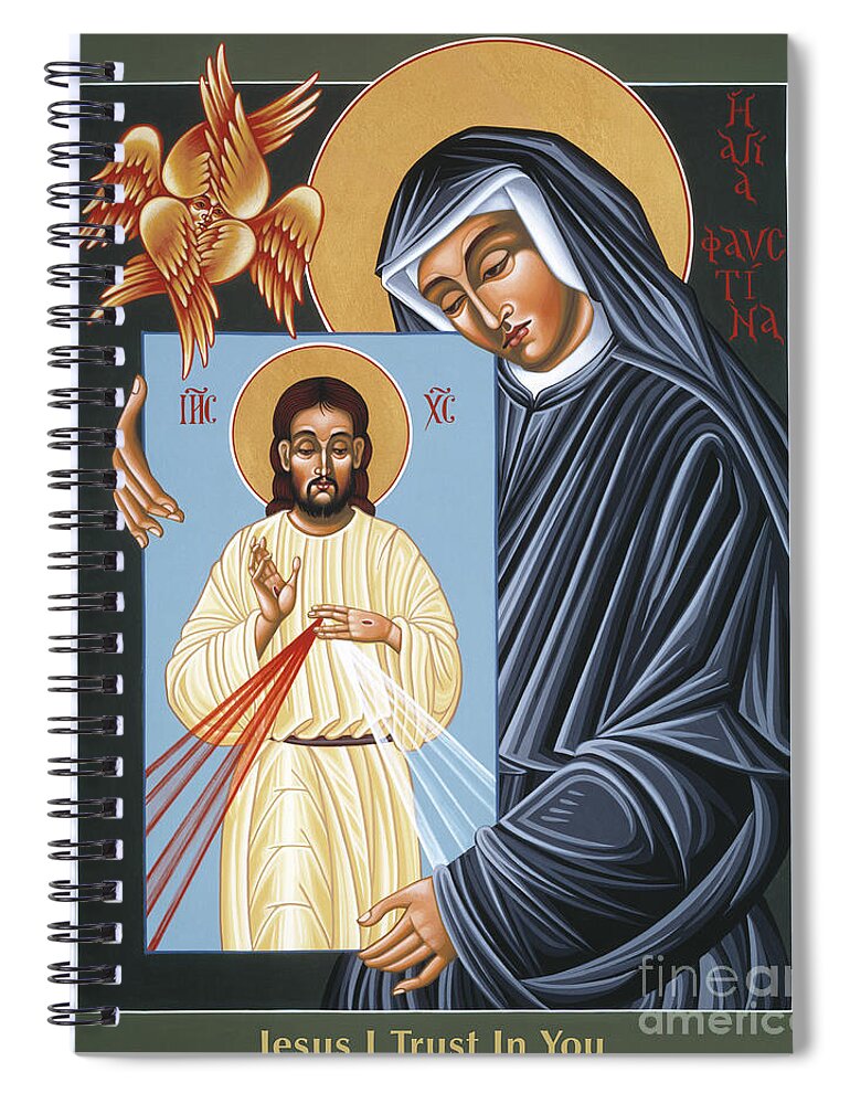 St Faustina Kowalska Apostle Of Divine Mercy Spiral Notebook featuring the painting St Faustina Kowalska Apostle of Divine Mercy 094 by William Hart McNichols