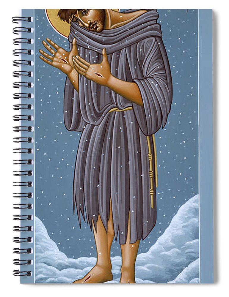 St Francis Spiral Notebook featuring the painting St Francis Wounded Winter Light 098 by William Hart McNichols
