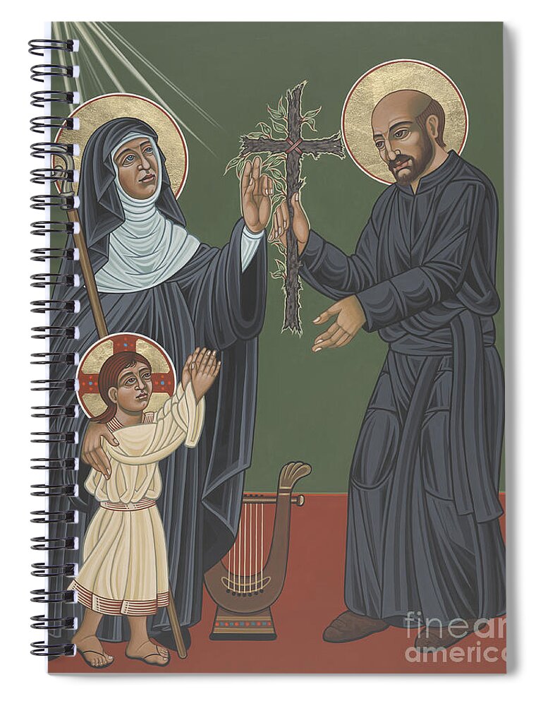 St Hildegard Spiral Notebook featuring the painting St Hildegard and St Ignatius- Viriditas by William Hart McNichols