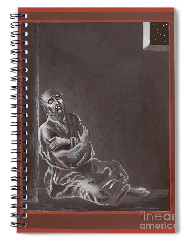  St John Of The Cross In The Dark Night Of The Soul Spiral Notebook featuring the painting St John of the Cross in the Dark Night of the Soul 290 by William Hart McNichols