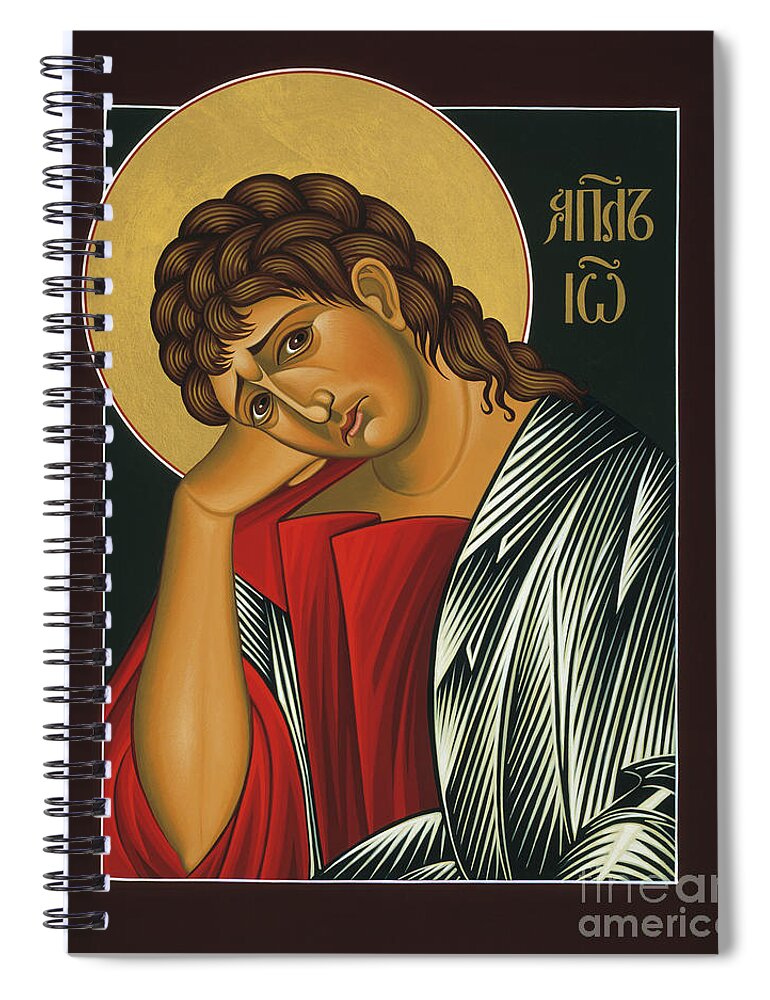 St. John The Apostle Is Part Of The Triptych Of The Passion With Jesus Christ Extreme Humility And Our Lady Of Sorrows Spiral Notebook featuring the painting St. John the Apostle 037 by William Hart McNichols