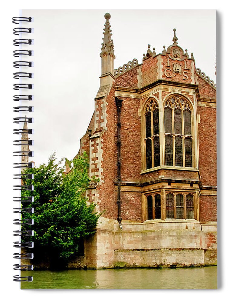 Cambridge Spiral Notebook featuring the photograph St Johns College from the Backs. by Elena Perelman