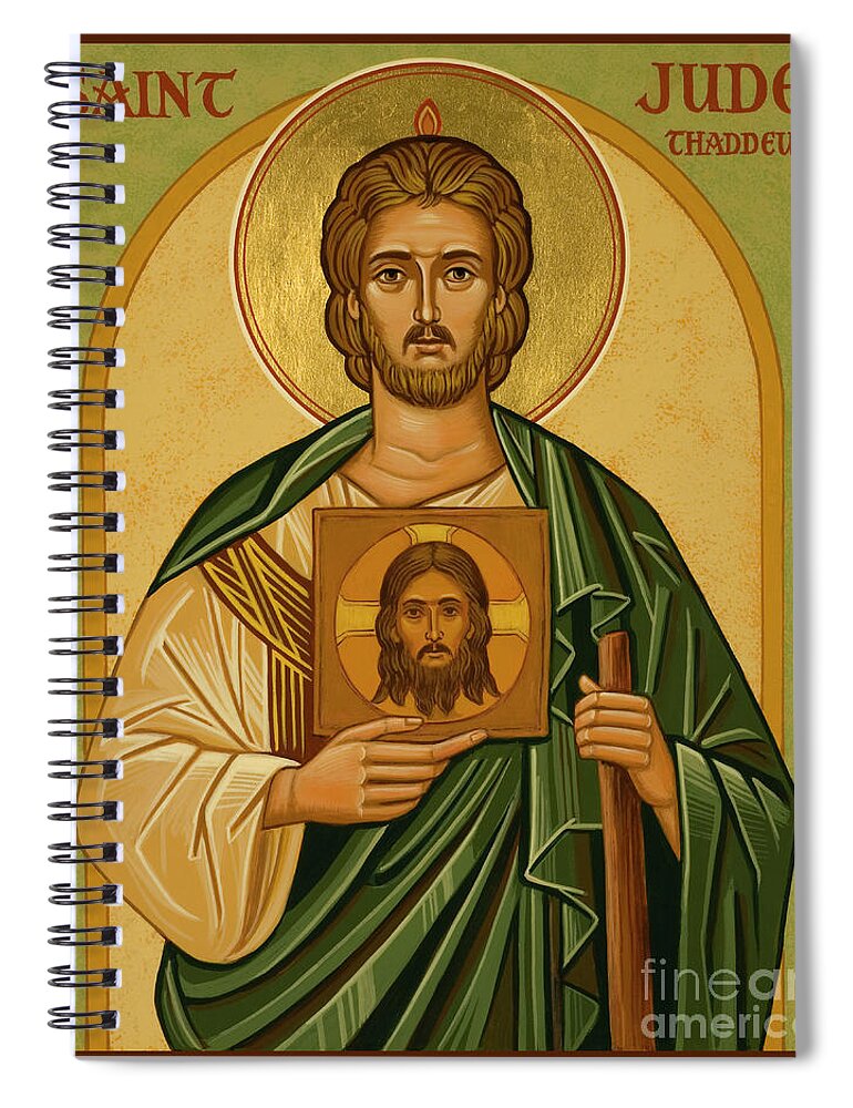 St. Jude Spiral Notebook featuring the painting St. Jude - JCJUE by Joan Cole