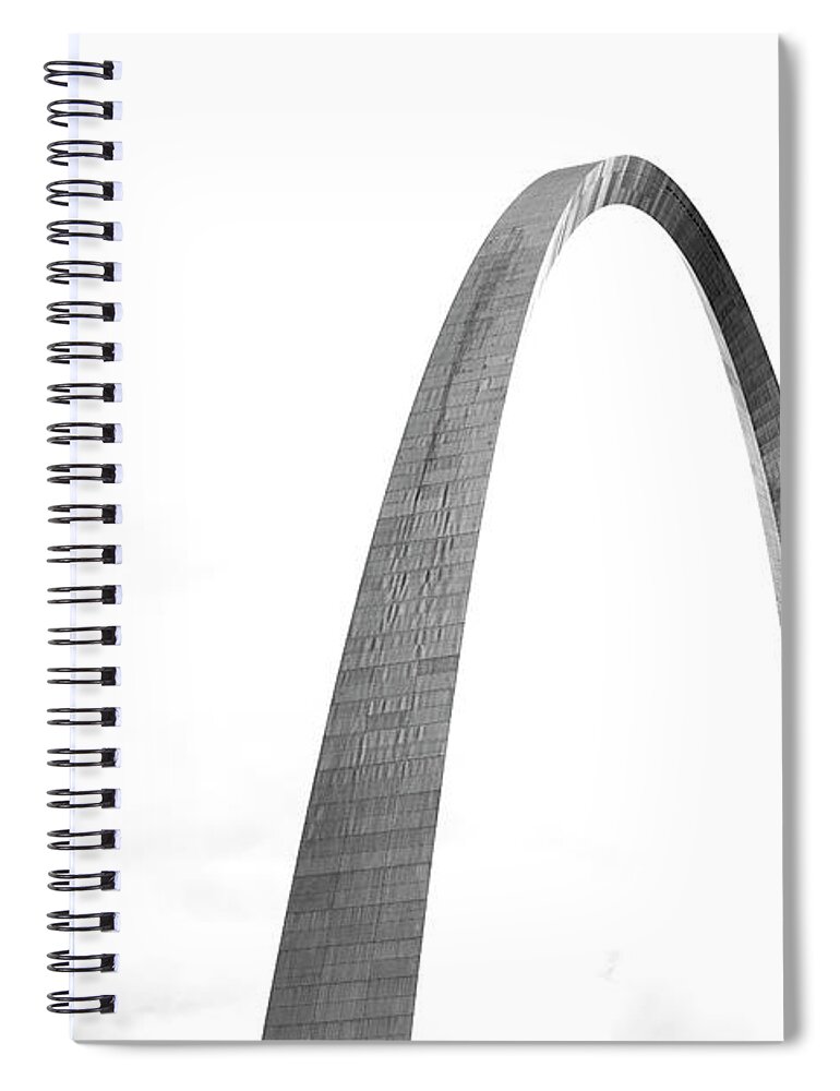 St. Louis Spiral Notebook featuring the photograph St. Louis Gateway Arch BnW 9581 by David Haskett II