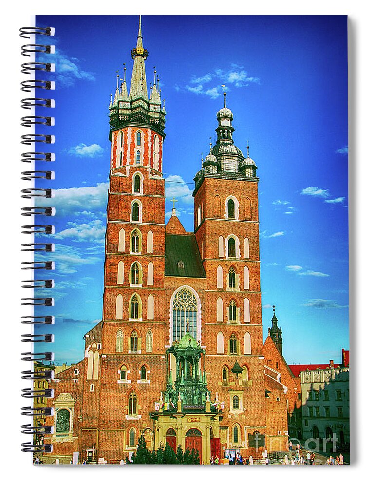 St Spiral Notebook featuring the photograph St. Mary's Basilica World Youth Day by Mariola Bitner