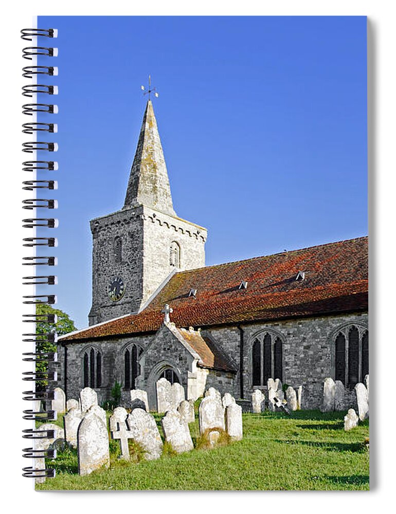 Europe Spiral Notebook featuring the photograph St Mary's Church, Brading by Rod Johnson