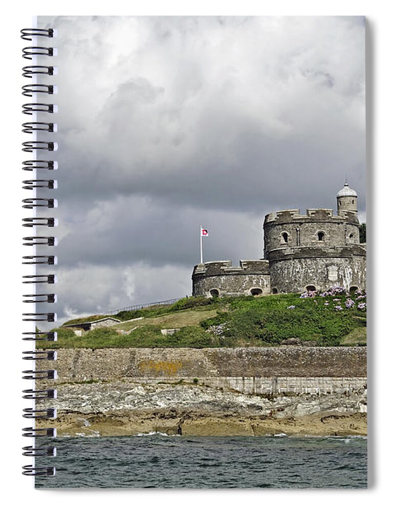 Britain Spiral Notebook featuring the photograph St Mawes Castle from the Ferry by Rod Johnson