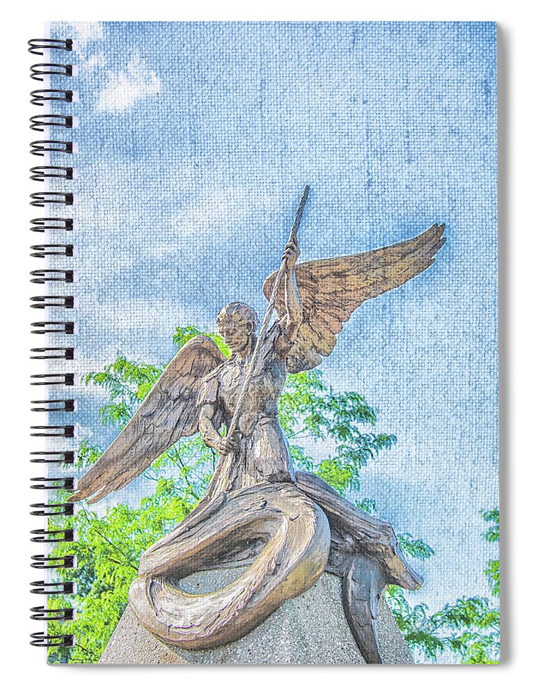 Angel Spiral Notebook featuring the digital art St Michael the Archangel by Pamela Williams