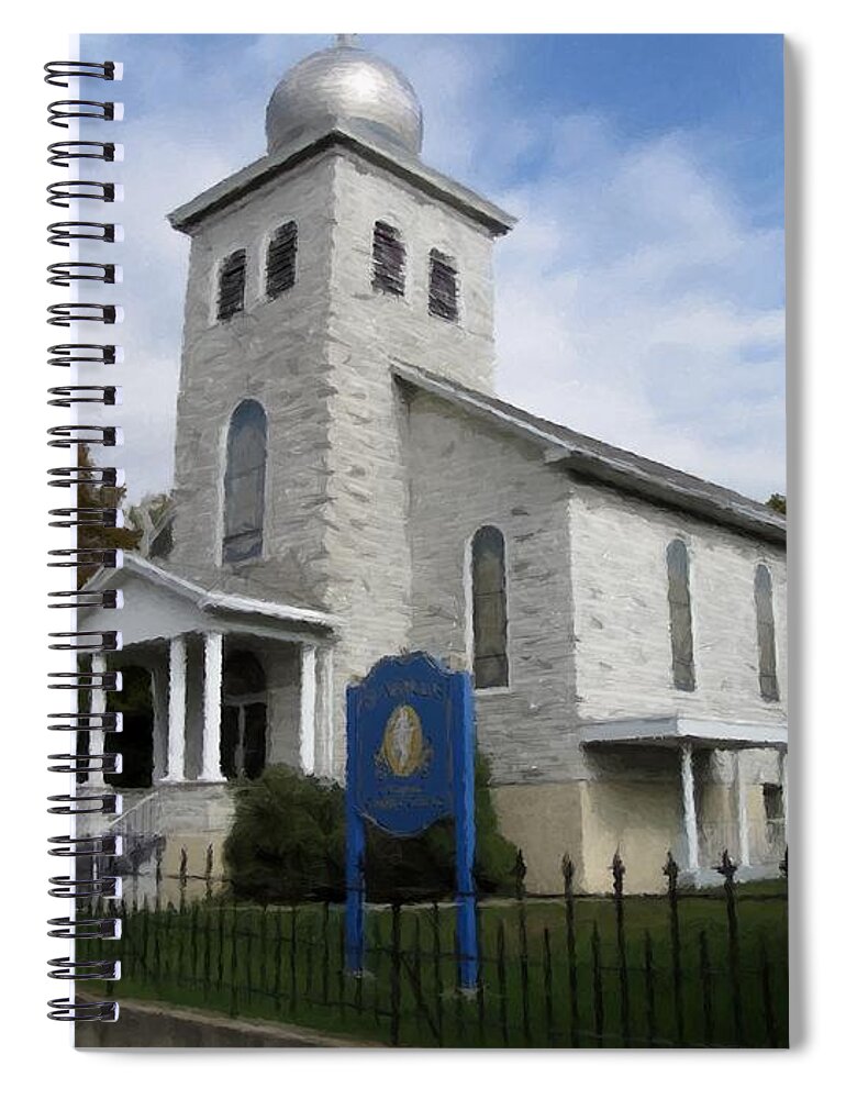 Saint Clair Spiral Notebook featuring the photograph St Nicholas Church Saint Clair Pennsylvania by David Dehner