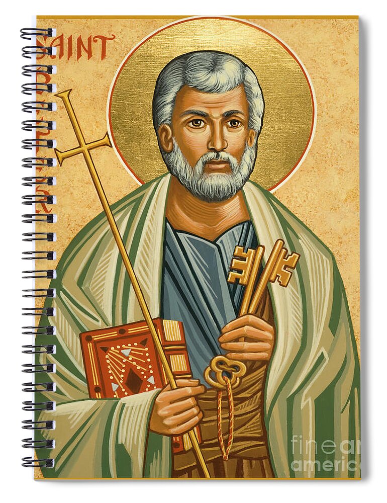 St. Peter Spiral Notebook featuring the painting St. Peter - JCPTE by Joan Cole