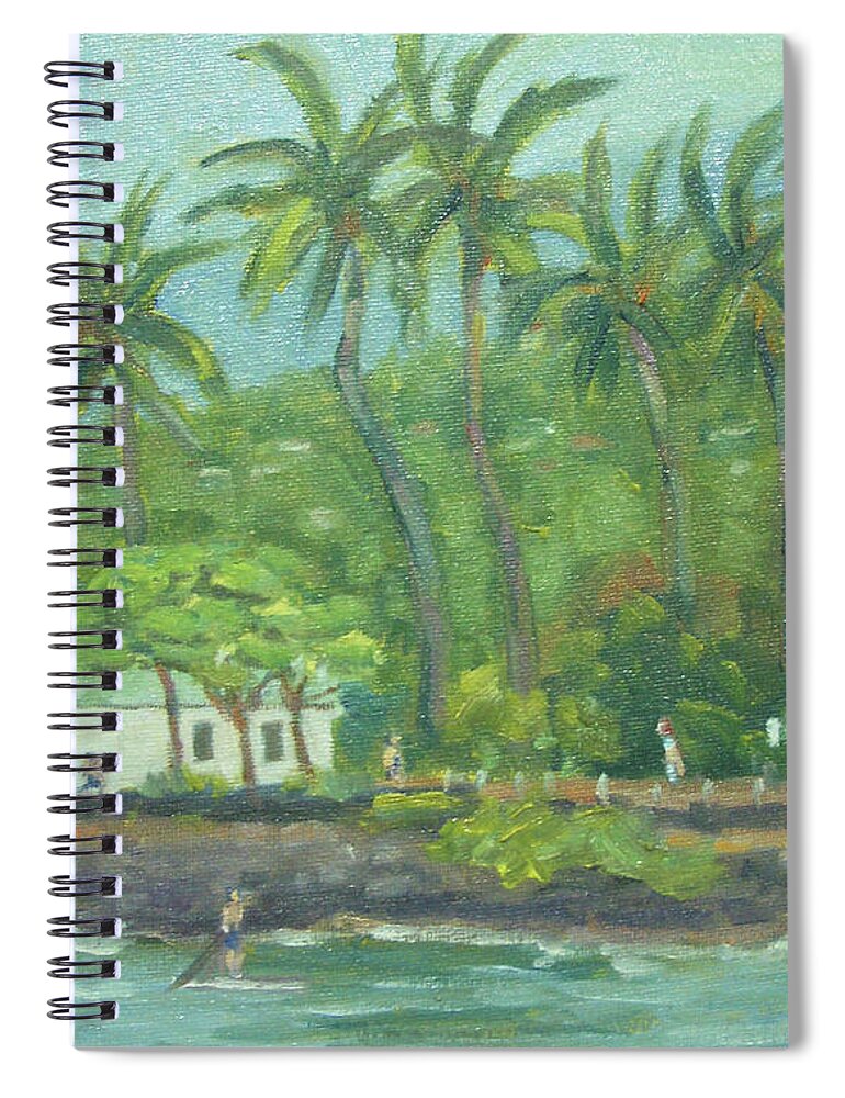 Landscape Spiral Notebook featuring the painting St. Peters Church by Stan Chraminski