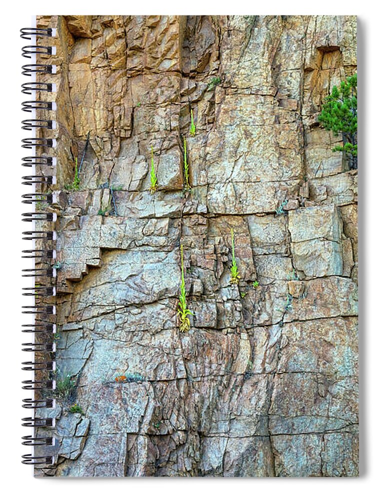 Cliff Spiral Notebook featuring the photograph St Vrain Canyon Wall by James BO Insogna