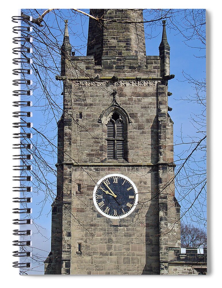Europe Spiral Notebook featuring the photograph St Wystan's Bell Tower by Rod Johnson