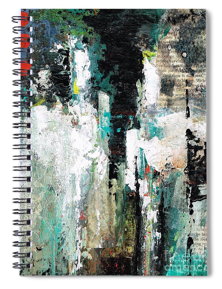 Abstract Art Spiral Notebook featuring the painting I Fooled Around and Fell in Love by Frances Marino