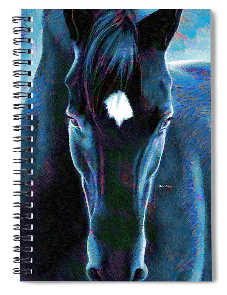 Rafael Salazar Spiral Notebook featuring the digital art Stallion by Rafael Salazar