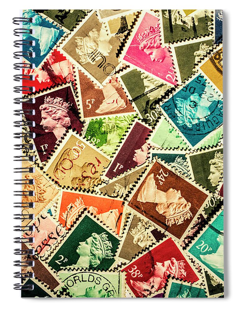 Stamp Spiral Notebook featuring the photograph Stamping the royal mail by Jorgo Photography