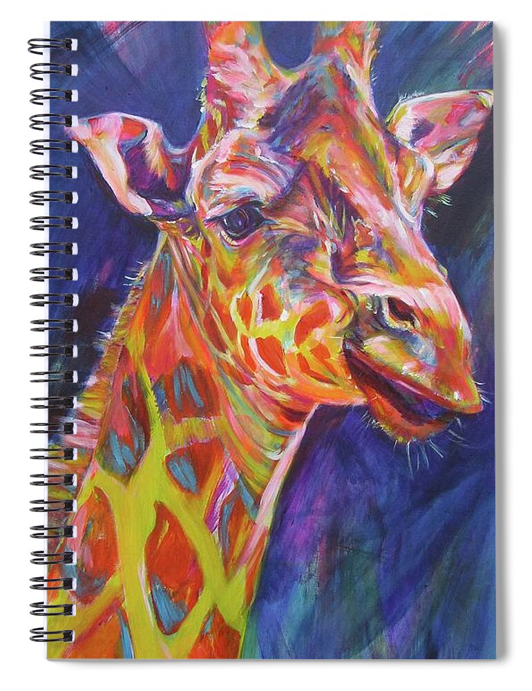 Animal Spiral Notebook featuring the painting Giraffe by Karin McCombe Jones