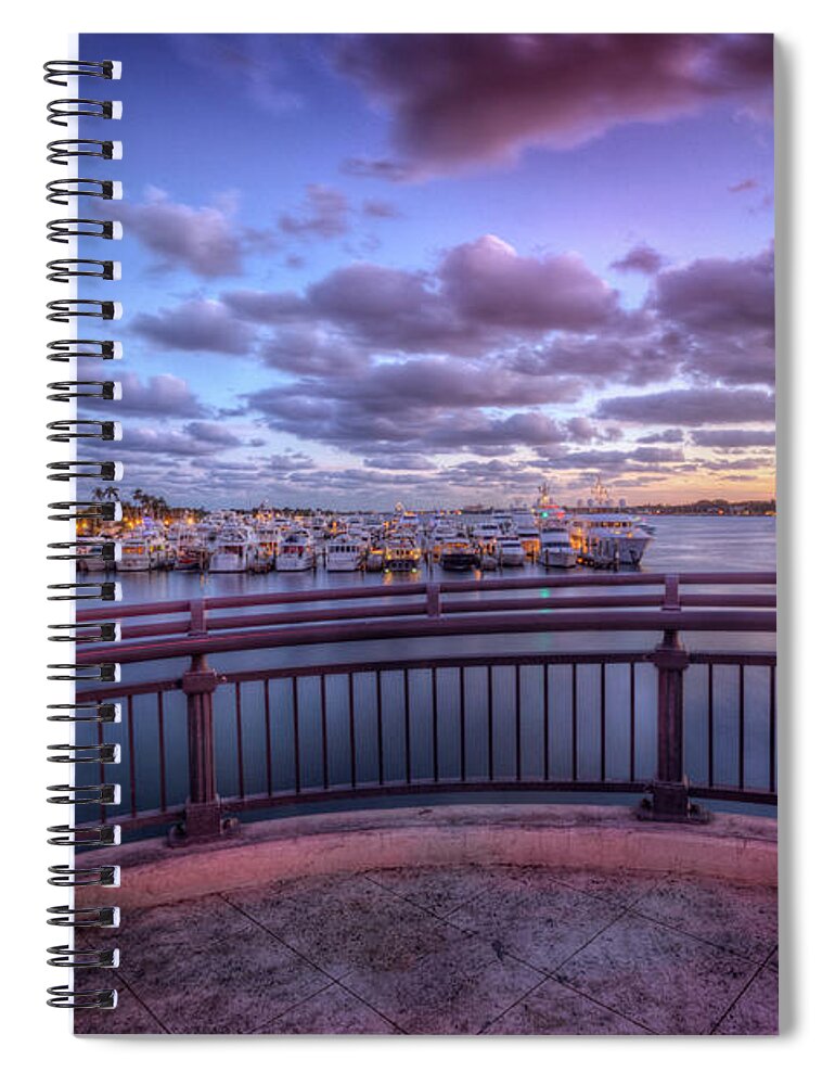 Boats Spiral Notebook featuring the photograph Standing on the Bridge by Debra and Dave Vanderlaan