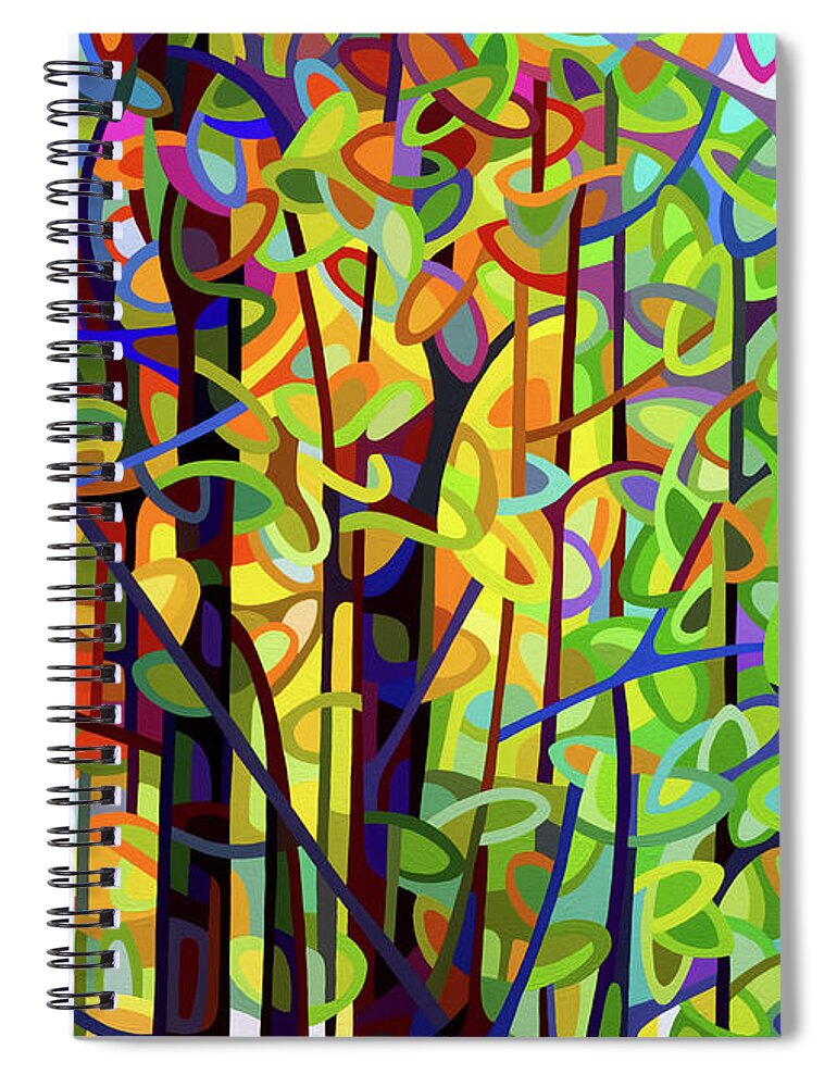  Spiral Notebook featuring the painting Standing Room Only - crop by Mandy Budan