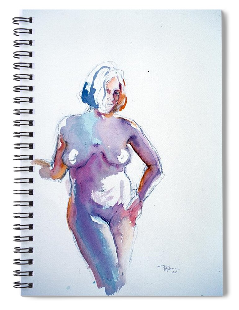 Full Body Spiral Notebook featuring the painting Standing study by Barbara Pease